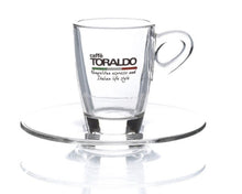 Load image into Gallery viewer, Glass Espresso Cup with Saucer
